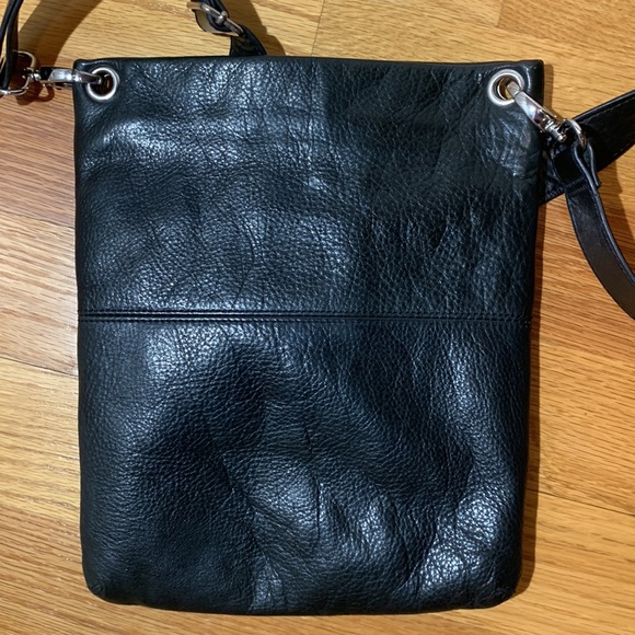 Margot New York Slim Soft Leather Crossbody Bag Black Double Front Zip front - Picture 10 of 10